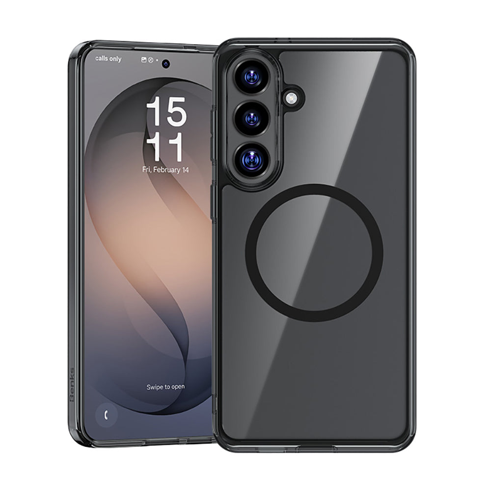 Galaxy S26 Kılıf M-safe Şarj Özellikli Benks Crystal Serisi Şeffaf Kılıf