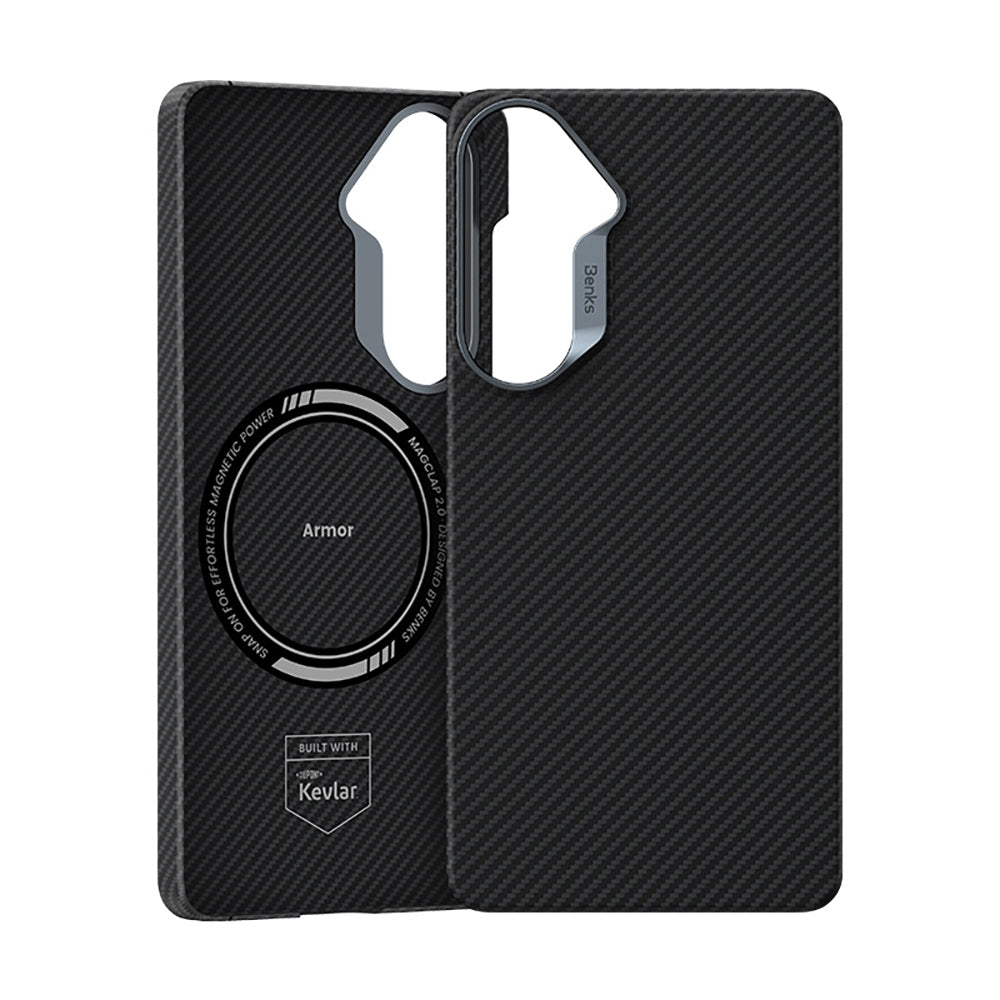 Galaxy S26 Plus Kılıf Benks M-safe Şarj Özellikli Magnetik ArmorAir 600D Kevlar Karbon Fiber Kılıf