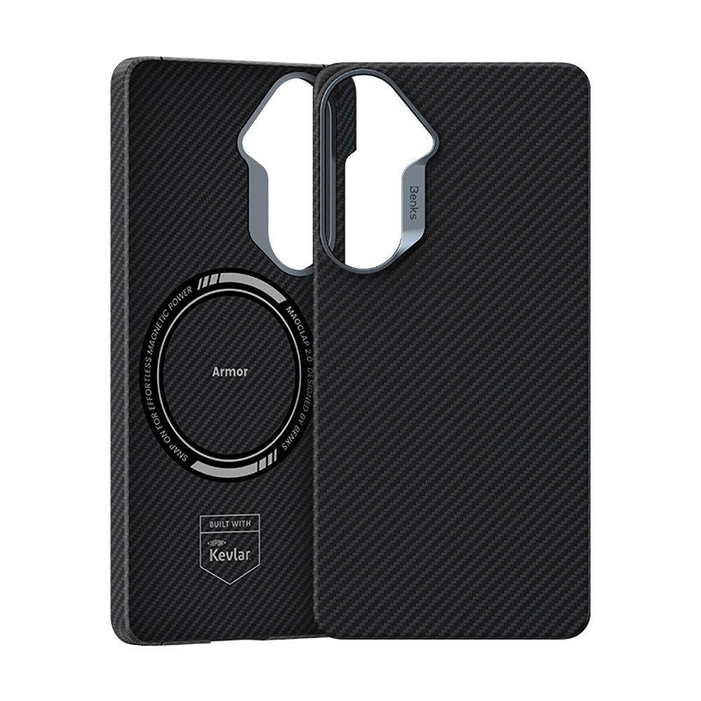 Galaxy S26 Plus Kılıf Benks M-safe Şarj Özellikli Magnetik ArmorAir 600D Kevlar Karbon Fiber Kılıf