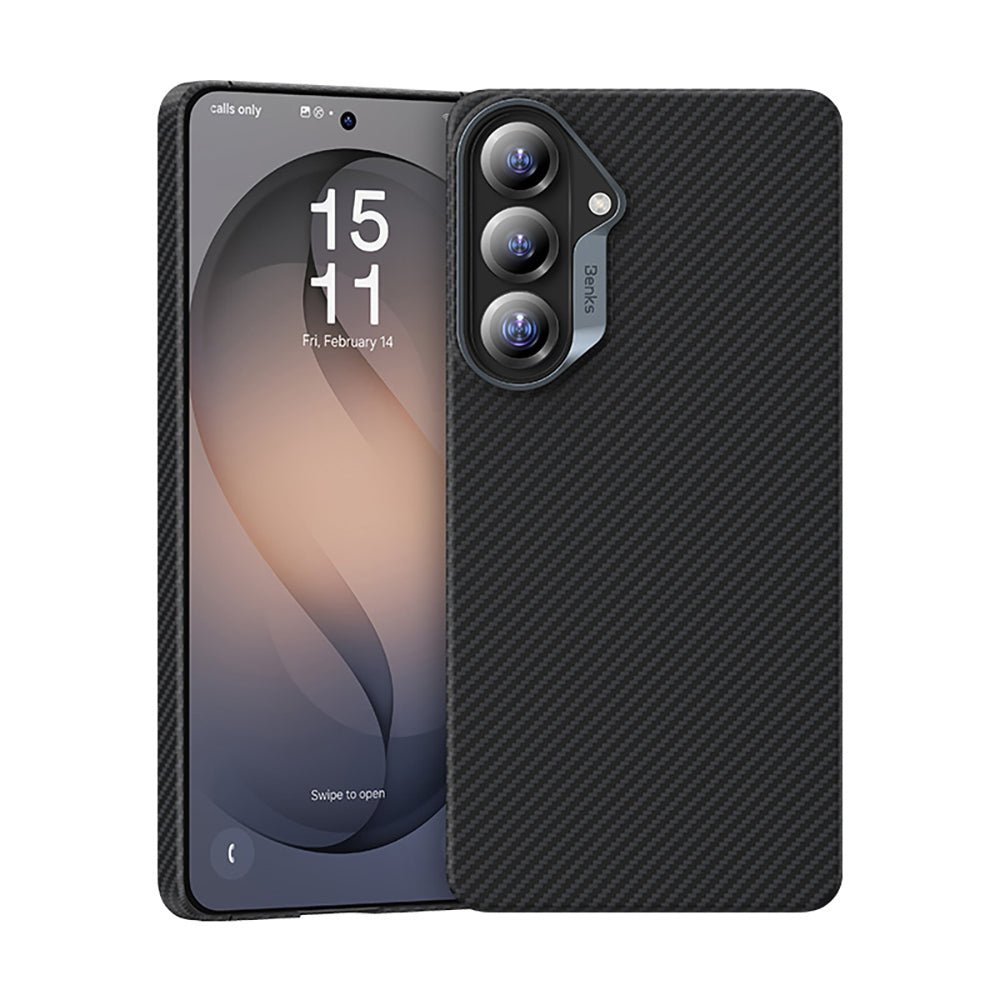 Galaxy S26 Plus Kılıf Benks M-safe Şarj Özellikli Magnetik ArmorAir 600D Kevlar Karbon Fiber Kılıf