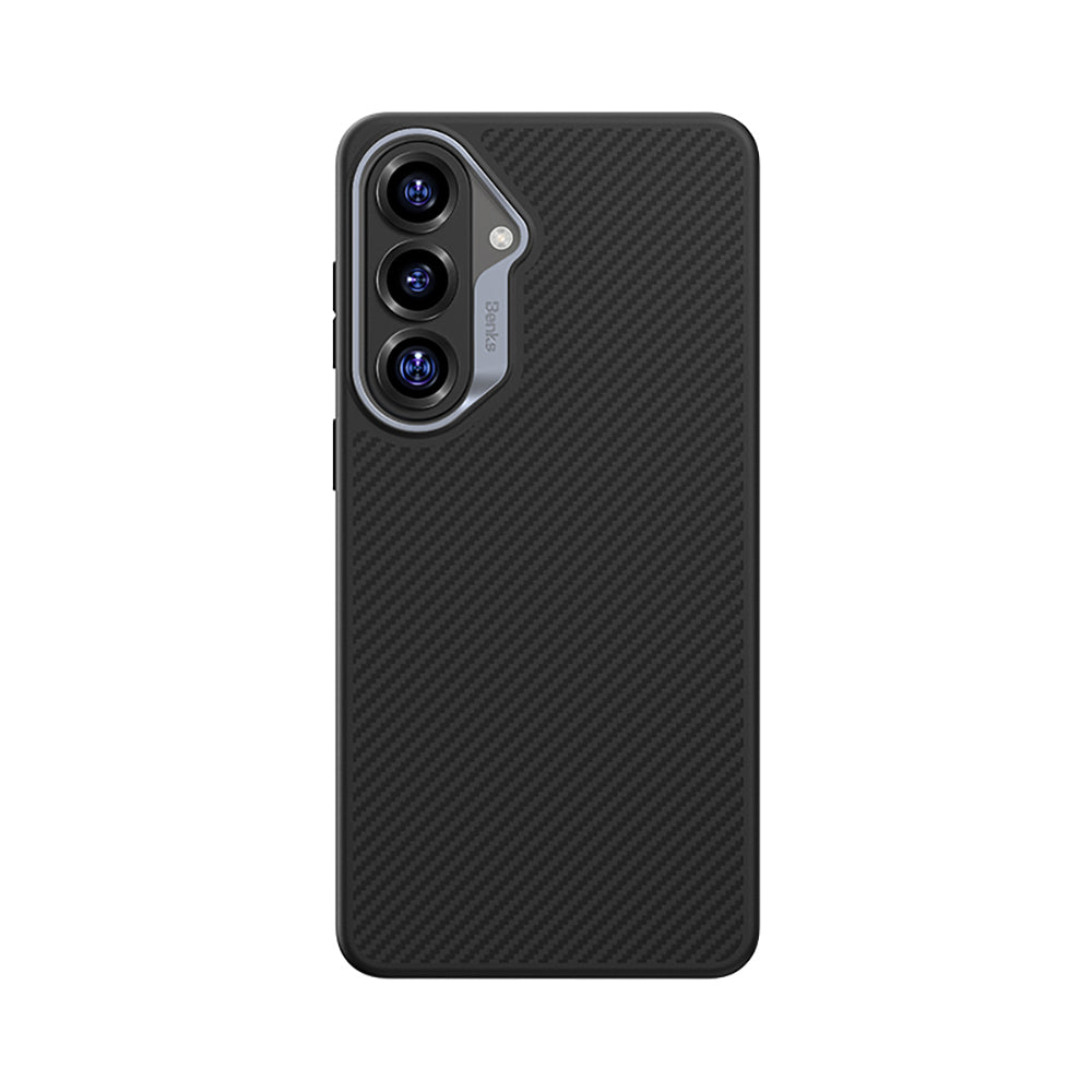 Galaxy S26 Plus Kılıf Karbon Fiber M-safe Şarj Özellikli Benks Hybrid ArmorPro 600D Kevlar Kılıf
