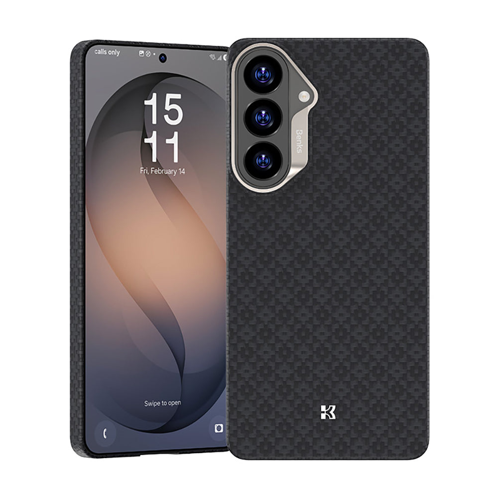 Galaxy S26 Plus Kılıf M-Safe Şarj Özellikli Benks ArmorAir ArmorGrid Serisi Kevlar Karbon Kılıf