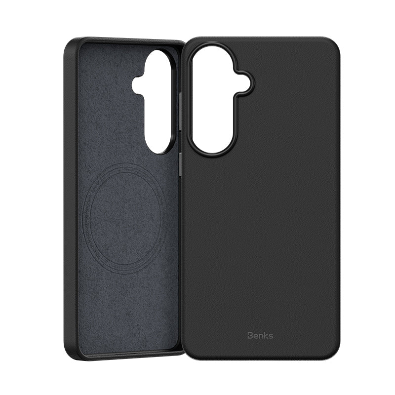 Galaxy S26 Plus Kılıf M-safe Şarj Özellikli Çizilmeye Dayanıklı Benks VitaPro Serisi PU Deri Kılıf