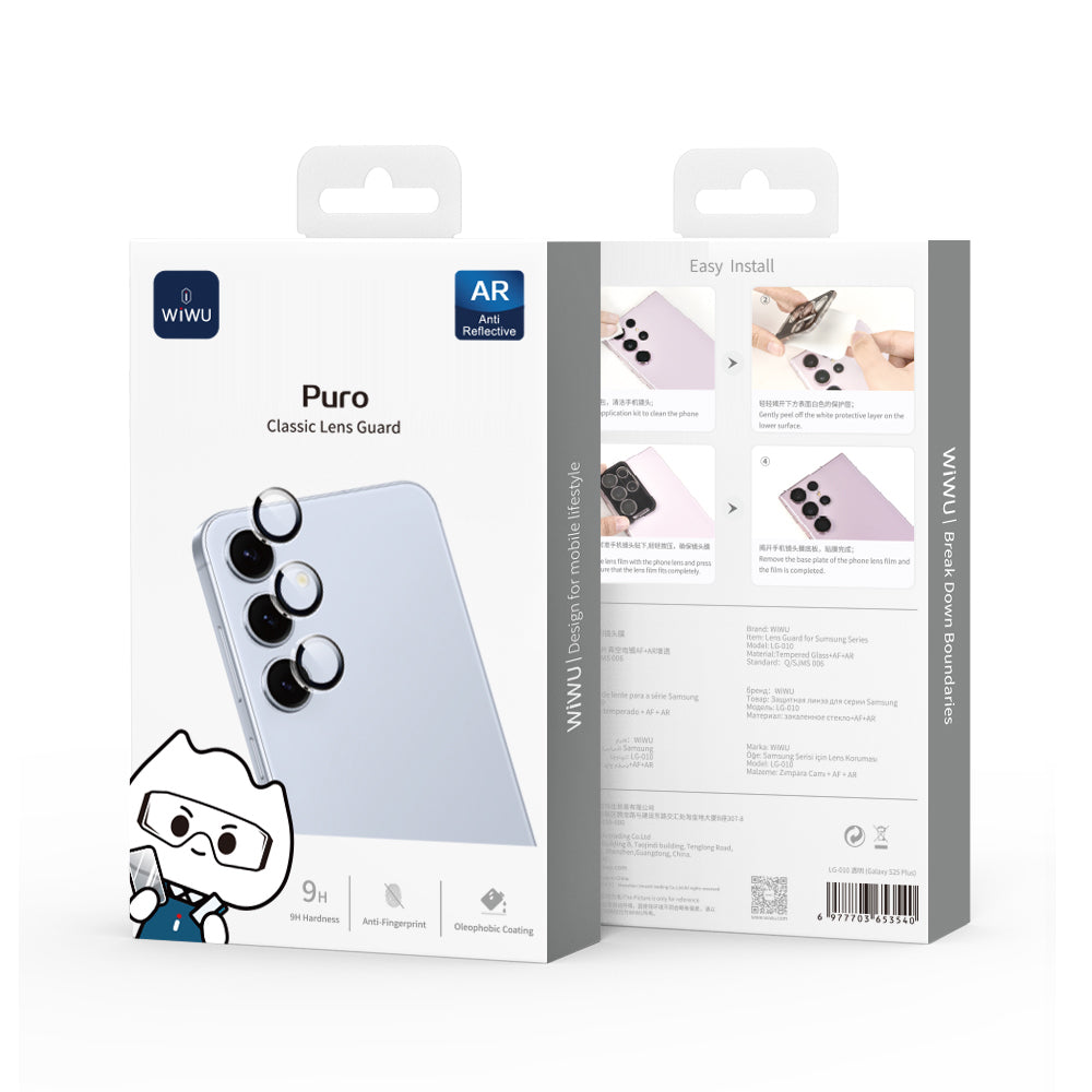 Galaxy S26 Plus Wiwu LG-009 Lens Guard Oleofobik Anti Reflective Kamera Lens Koruyucu + Kolay Uygulama Aparatlı