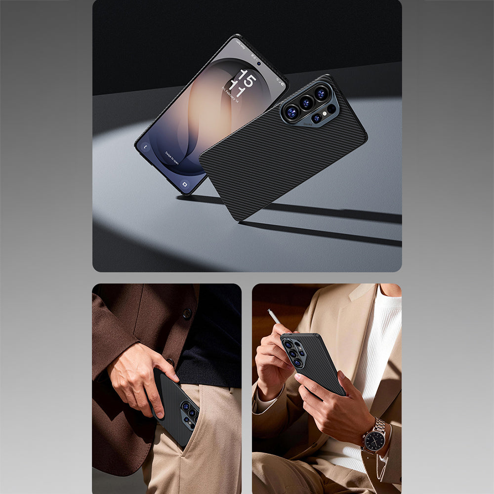 Galaxy S26 Ultra Kılıf Benks M-safe Şarj Özellikli Magnetik ArmorAir 600D Kevlar Karbon Fiber Kılıf