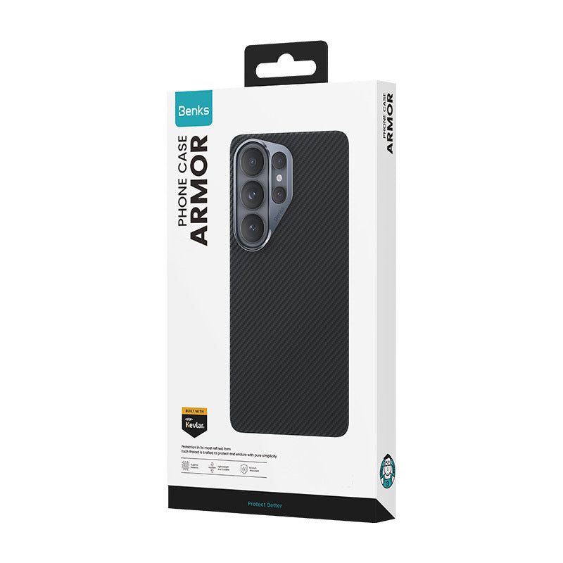 Galaxy S26 Ultra Kılıf Benks M-safe Şarj Özellikli Magnetik ArmorAir 600D Kevlar Karbon Fiber Kılıf