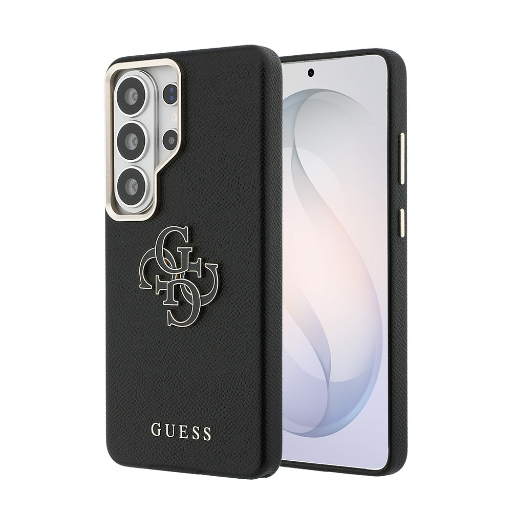 Galaxy S26 Ultra Kılıf Guess Orijinal Lisanslı Grained Yazı ve 4G Büyük Metal Logolu Kılıf