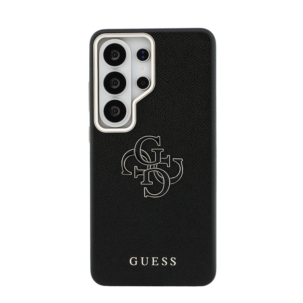 Galaxy S26 Ultra Kılıf Guess Orijinal Lisanslı Grained Yazı ve 4G Büyük Metal Logolu Kılıf