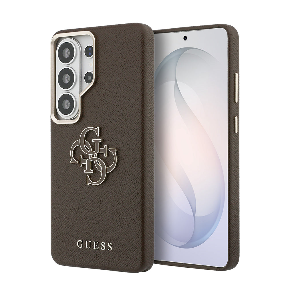 Galaxy S26 Ultra Kılıf Guess Orijinal Lisanslı Grained Yazı ve 4G Büyük Metal Logolu Kılıf