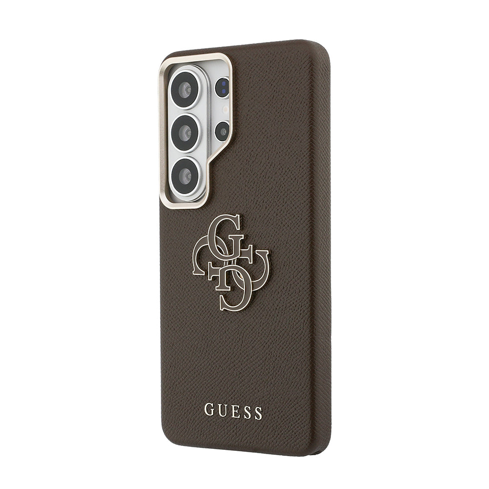 Galaxy S26 Ultra Kılıf Guess Orijinal Lisanslı Grained Yazı ve 4G Büyük Metal Logolu Kılıf