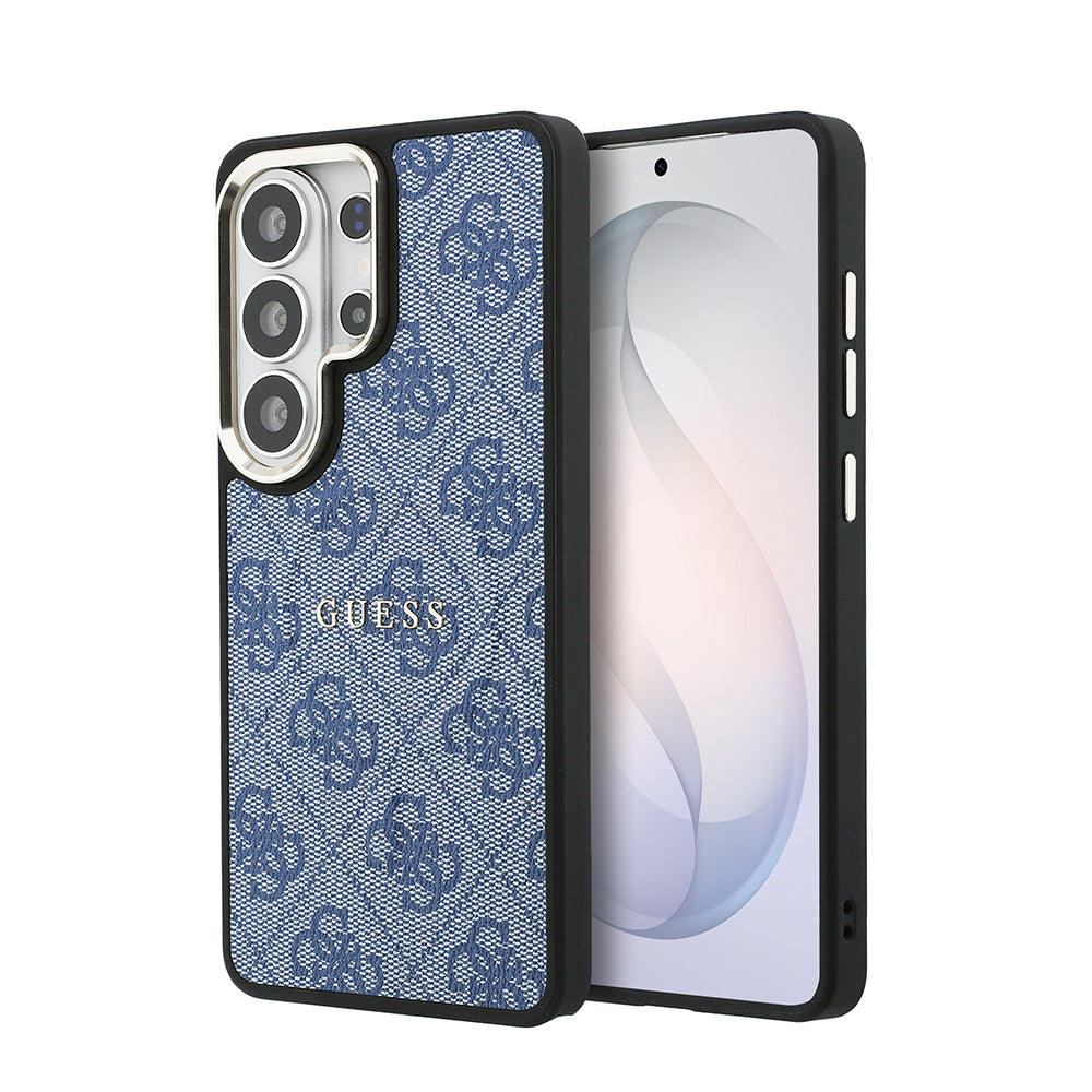 Galaxy S26 Ultra Kılıf Guess Orijinal Lisanslı M-safe Şarj Özellikli Metal Kamera Çerçeveli PU Deri 4G Desenli Yazı Logolu Kılıf