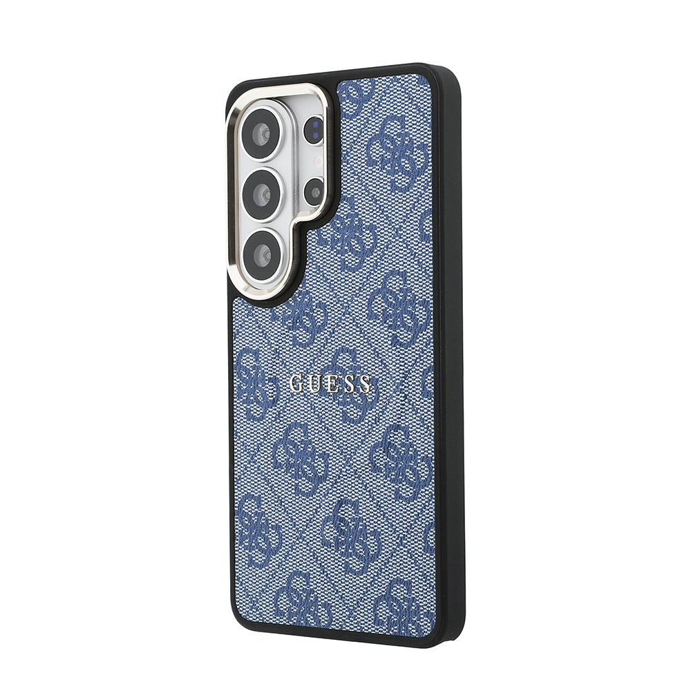 Galaxy S26 Ultra Kılıf Guess Orijinal Lisanslı M-safe Şarj Özellikli Metal Kamera Çerçeveli PU Deri 4G Desenli Yazı Logolu Kılıf