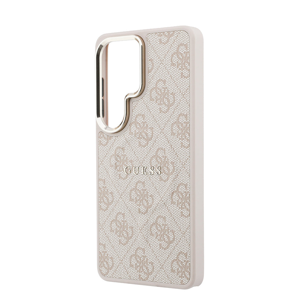 Galaxy S26 Ultra Kılıf Guess Orijinal Lisanslı M-safe Şarj Özellikli Metal Kamera Çerçeveli PU Deri 4G Desenli Yazı Logolu Kılıf