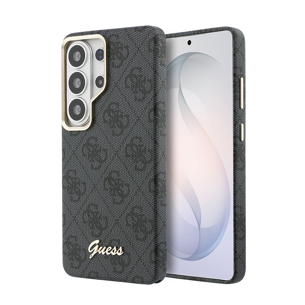 Galaxy S26 Ultra Kılıf Guess Orijinal Lisanslı M-safe Şarj Özellikli Script Yazı Logolu 4G Desenli Kılıf