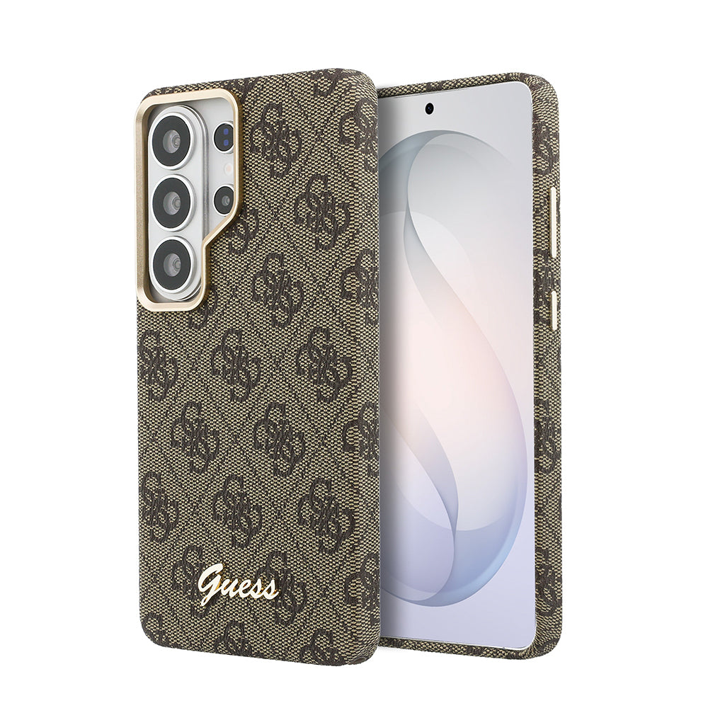 Galaxy S26 Ultra Kılıf Guess Orijinal Lisanslı M-safe Şarj Özellikli Script Yazı Logolu 4G Desenli Kılıf