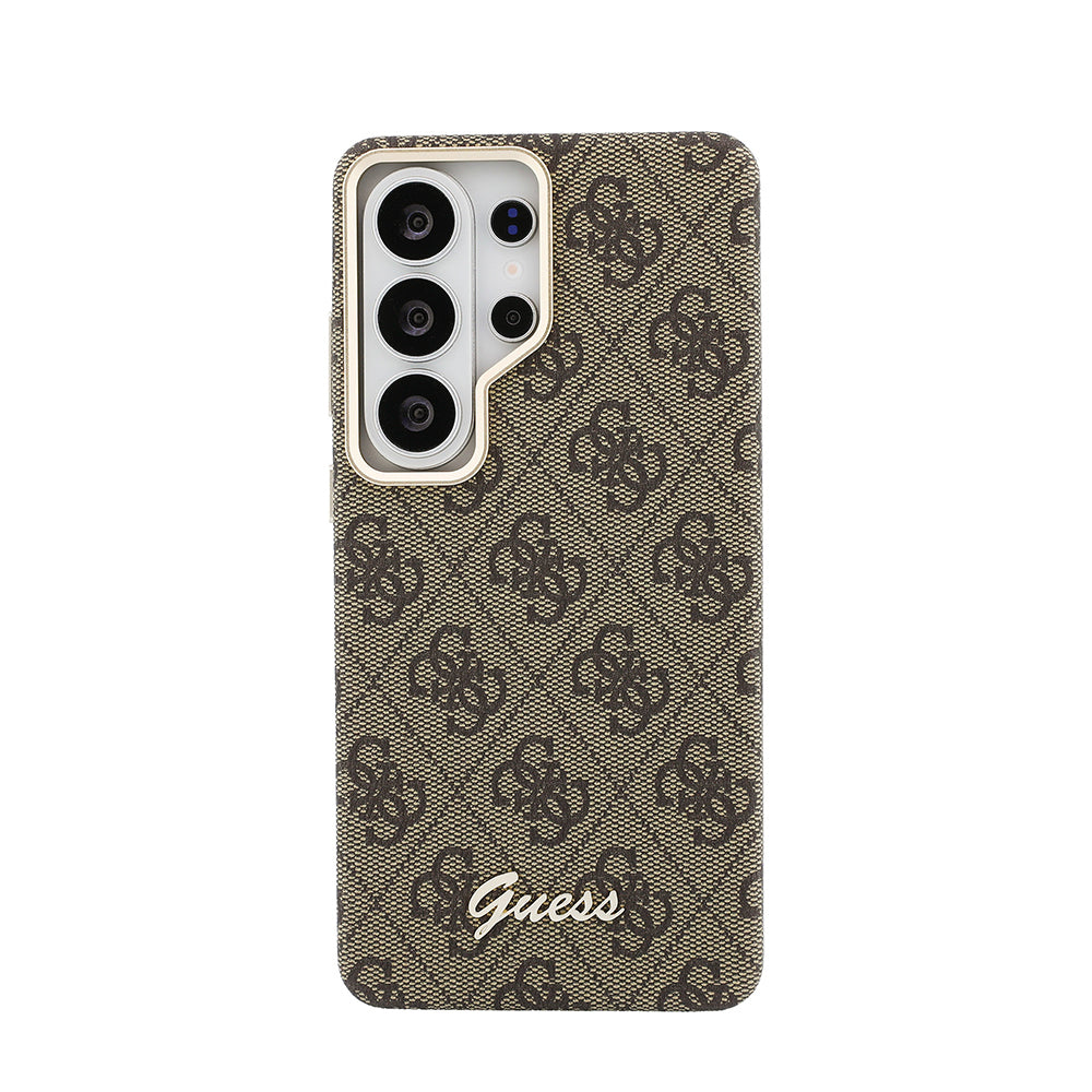 Galaxy S26 Ultra Kılıf Guess Orijinal Lisanslı M-safe Şarj Özellikli Script Yazı Logolu 4G Desenli Kılıf
