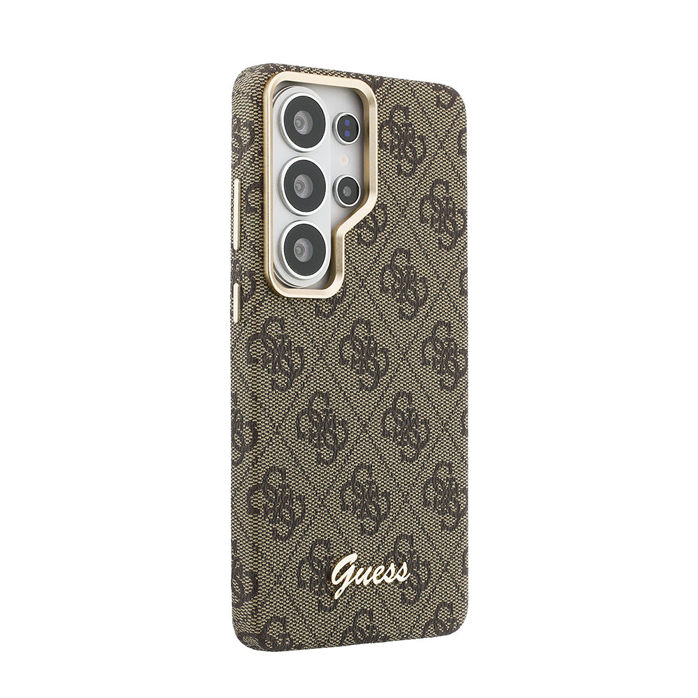 Galaxy S26 Ultra Kılıf Guess Orijinal Lisanslı M-safe Şarj Özellikli Script Yazı Logolu 4G Desenli Kılıf