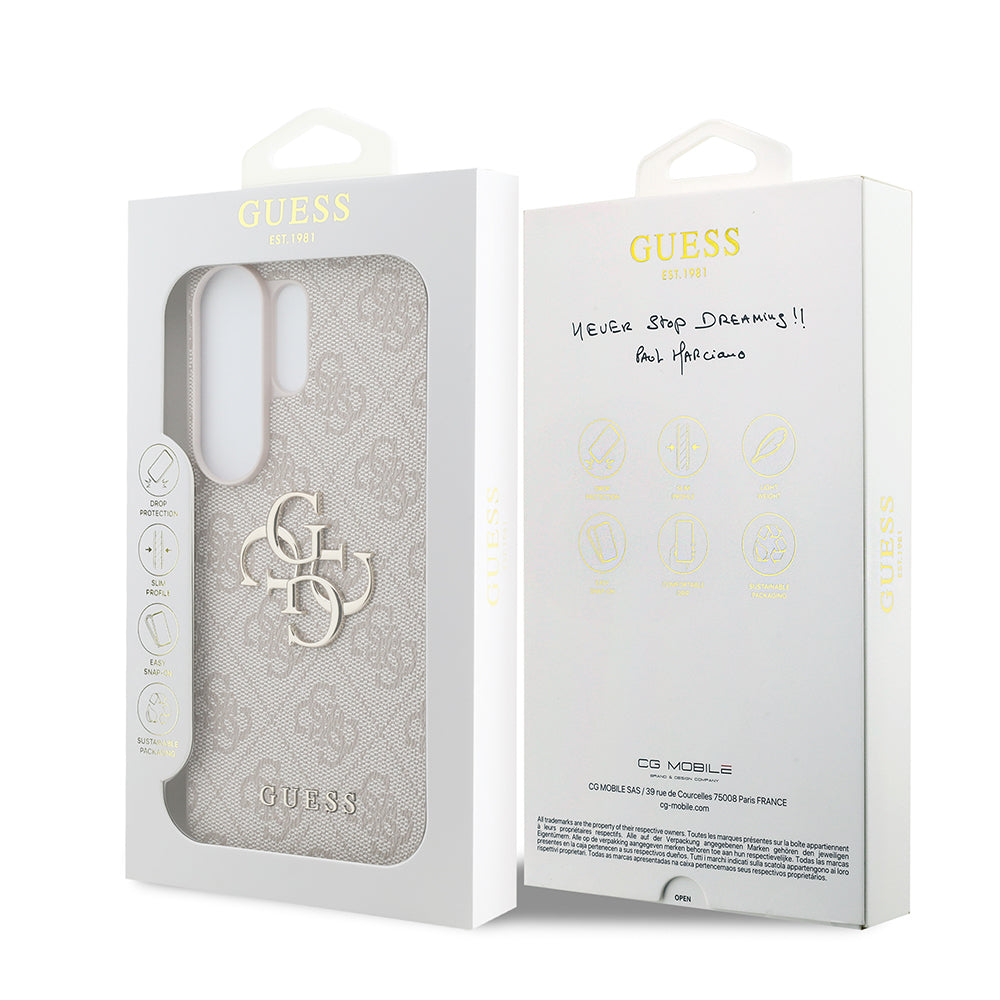 Galaxy S26 Ultra Kılıf Guess Orijinal Lisanslı PU Deri Büyük Metal Logo Dizaynlı Kılıf