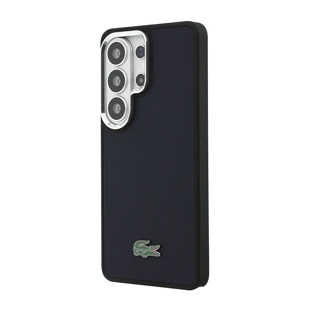 Galaxy S26 Ultra Kılıf Lacoste Orijinal Lisanslı PU Pike Desenli Arka Yüzey İkonik Timsah Metal Logolu Kılıf
