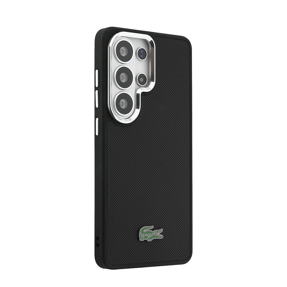 Galaxy S26 Ultra Kılıf Lacoste Orijinal Lisanslı PU Pike Desenli Arka Yüzey İkonik Timsah Metal Logolu Kılıf