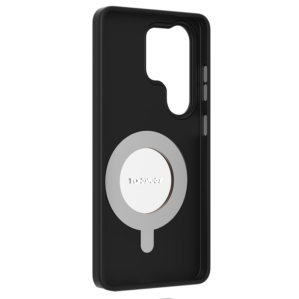 Galaxy S26 Ultra Kılıf M-safe Şarj Özellikli 360° Standlı Basit Mat Deri Desenli Youngkit Tech Leather Serisi Kılıf