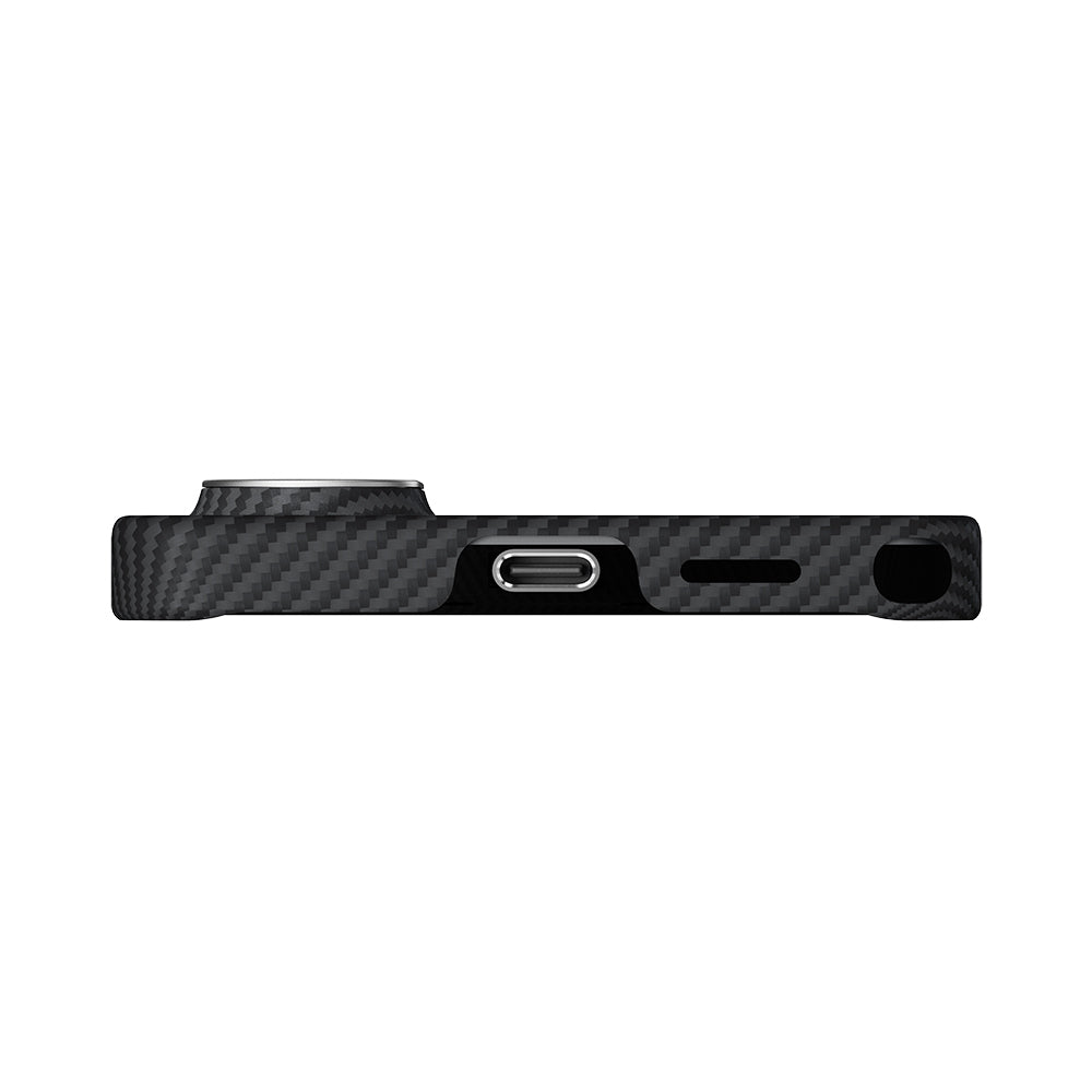 Galaxy S26 Ultra Kılıf M-safe Şarj Özellikli 600D Aramid Karbon Fiber Pitaka Ultra-Slim Classic Serisi Black-Grey Twill Kılıf