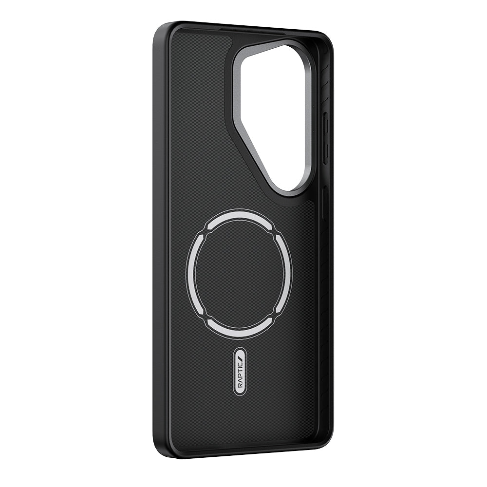Galaxy S26 Ultra Kılıf M-safe Şarj Özellikli 600D Metal Kamera Çerçeveli Raptic Aramid Dual Serisi Karbon Kılıf