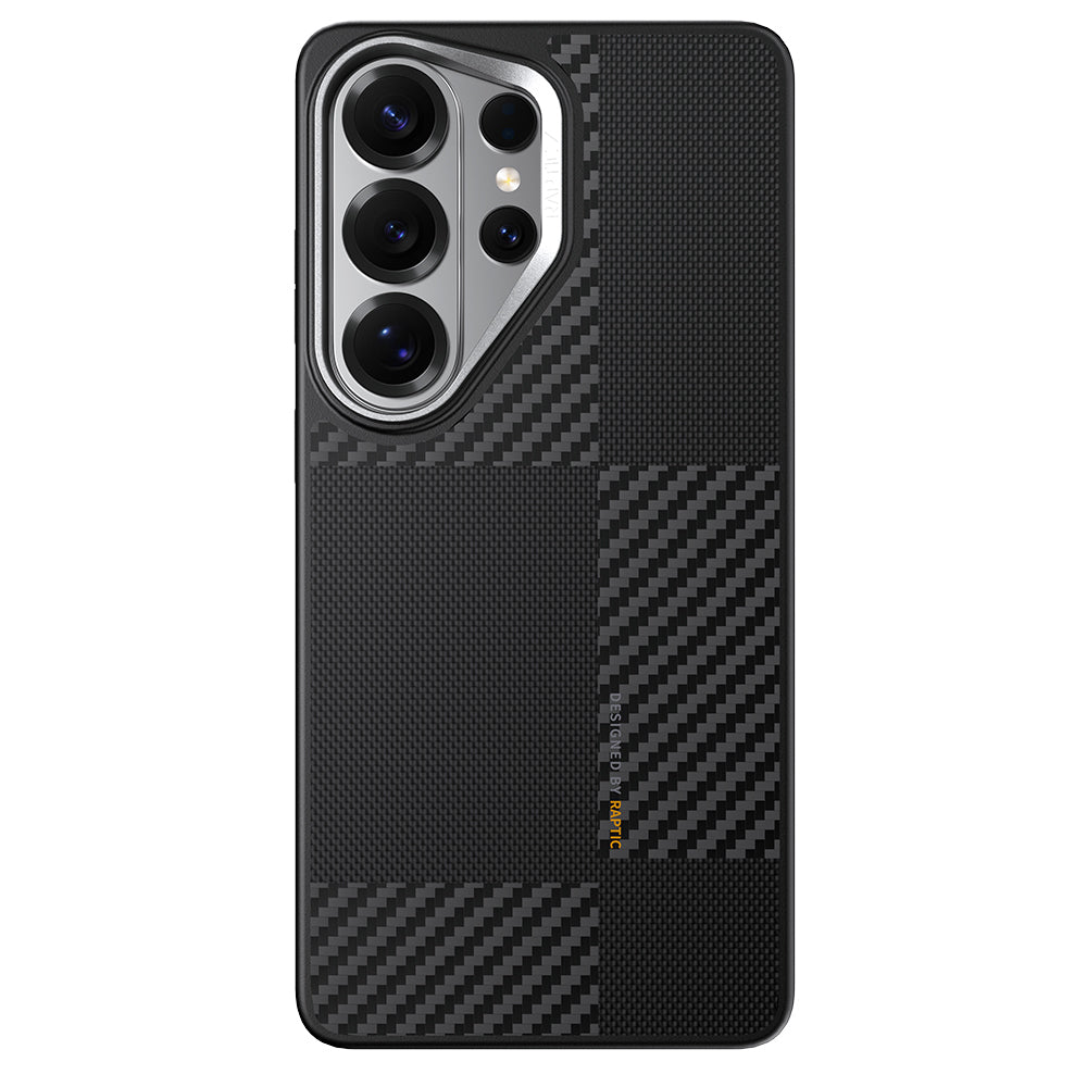 Galaxy S26 Ultra Kılıf M-safe Şarj Özellikli 600D Metal Kamera Çerçeveli Raptic Aramid Dual Serisi Karbon Kılıf
