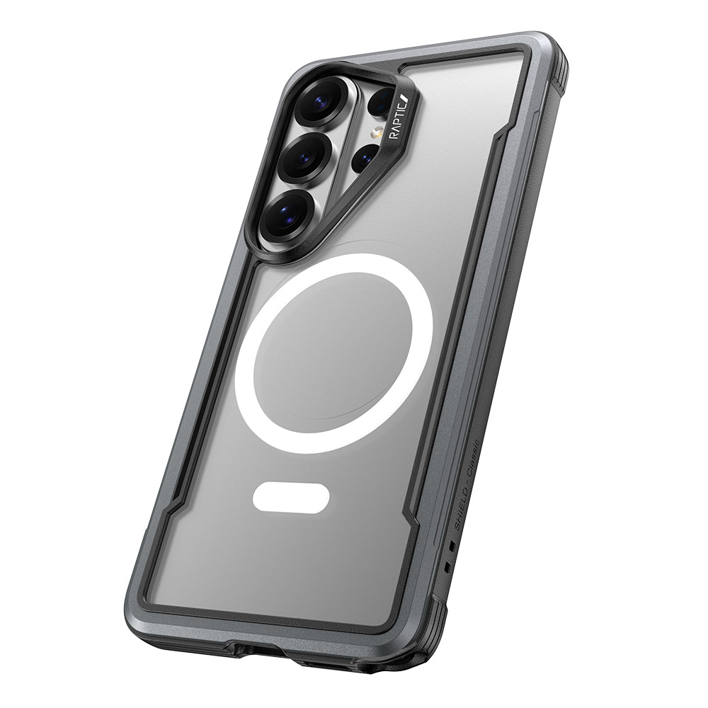 Galaxy S26 Ultra Kılıf M-safe Şarj Özellikli Airbagli Raptic Shield Serisi Şeffaf Arka Yüzey Kılıf