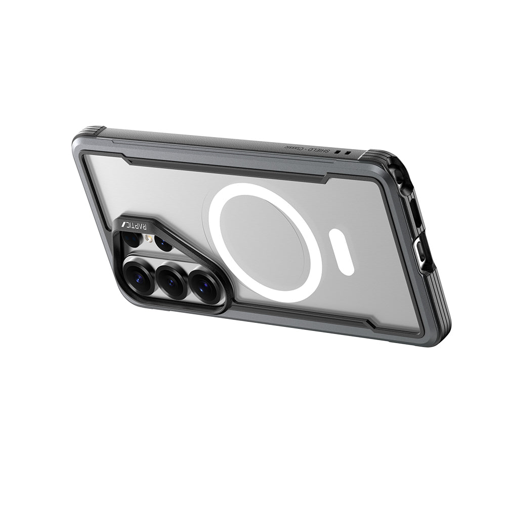 Galaxy S26 Ultra Kılıf M-safe Şarj Özellikli Airbagli Raptic Shield Serisi Şeffaf Arka Yüzey Kılıf