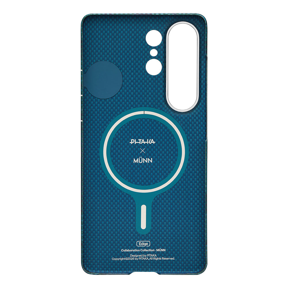 Galaxy S26 Ultra Kılıf M-safe Şarj Özellikli Aramid Karbon Fiber Pitaka Flora in Grid Serisi Kılıf