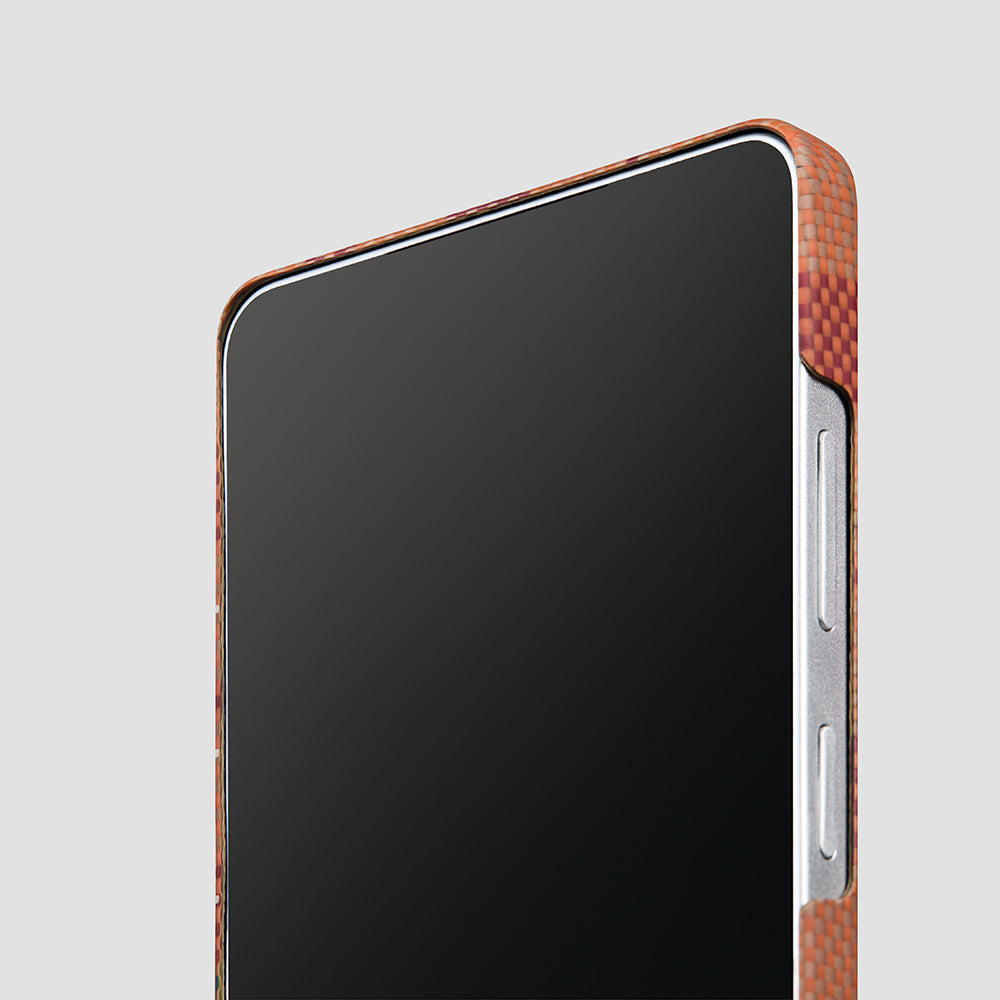 Galaxy S26 Ultra Kılıf M-safe Şarj Özellikli Aramid Karbon Fiber Pitaka Flora in Grid Serisi Kılıf
