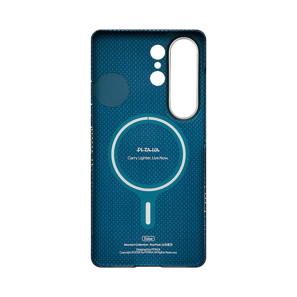 Galaxy S26 Ultra Kılıf M-safe Şarj Özellikli Aramid Karbon Fiber Pitaka Tactile Woven Starpeak Edge Serisi Milky Way Galaxy Kılıf