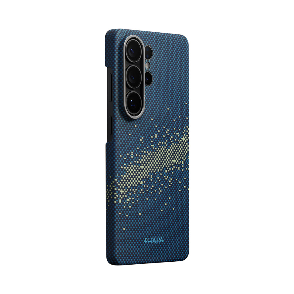 Galaxy S26 Ultra Kılıf M-safe Şarj Özellikli Aramid Karbon Fiber Pitaka Tactile Woven Starpeak Edge Serisi Milky Way Galaxy Kılıf