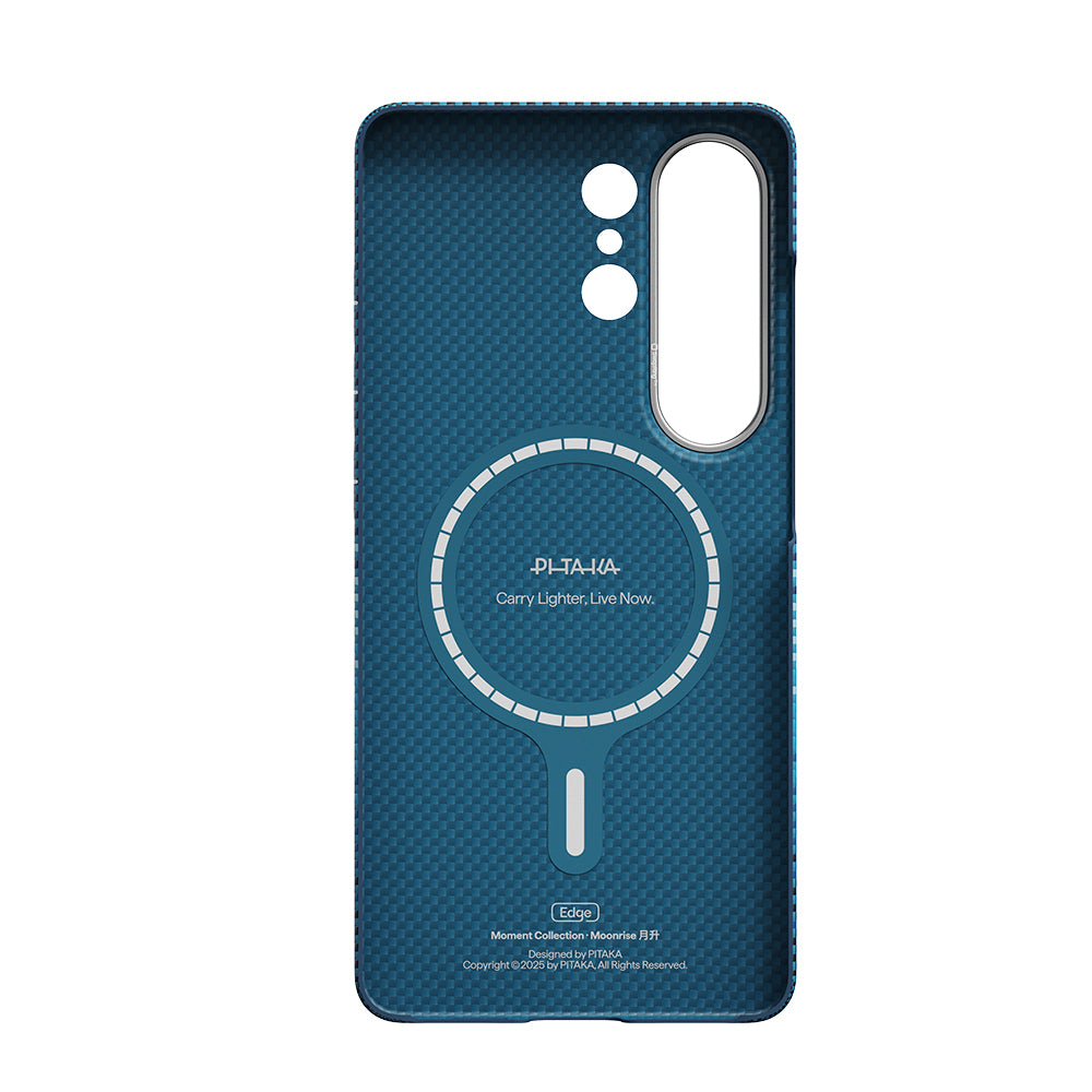 Galaxy S26 Ultra Kılıf M-safe Şarj Özellikli Aramid Karbon Fiber Pitaka Tactile Woven Sunset-Moonrise Serisi Kılıf