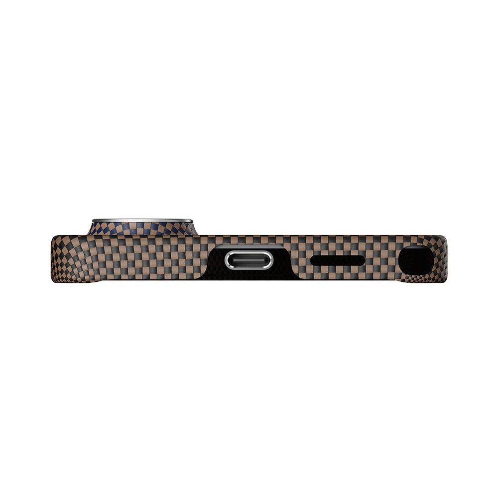 Galaxy S26 Ultra Kılıf M-safe Şarj Özellikli Aramid Karbon Fiber Pitaka Tactile Woven Sunset-Moonrise Serisi Kılıf