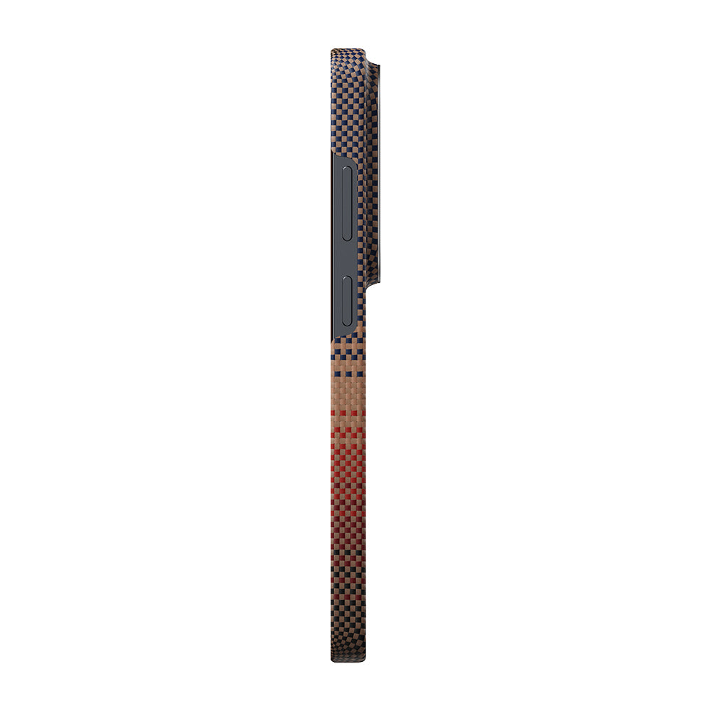 Galaxy S26 Ultra Kılıf M-safe Şarj Özellikli Aramid Karbon Fiber Pitaka Tactile Woven Sunset-Moonrise Serisi Kılıf