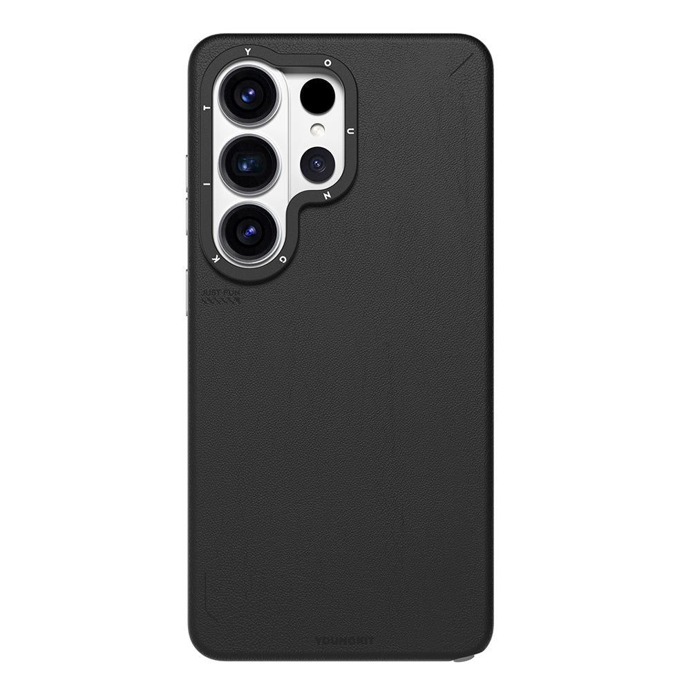Galaxy S26 Ultra Kılıf M-safe Şarj Özellikli Basit Mat Deri Desenli Youngkit Tech Fashion Serisi Kılıf