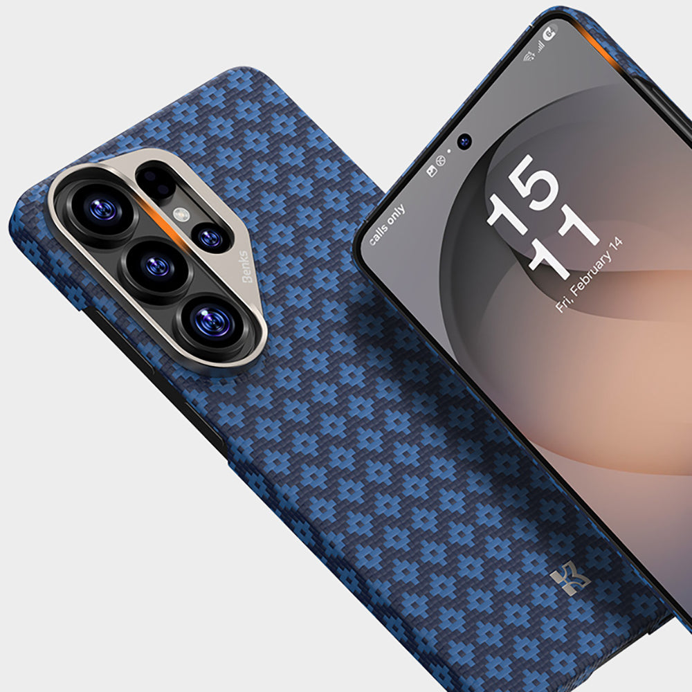 Galaxy S26 Ultra Kılıf M-Safe Şarj Özellikli Benks ArmorAir ArmorGrid Serisi Kevlar Karbon Kılıf