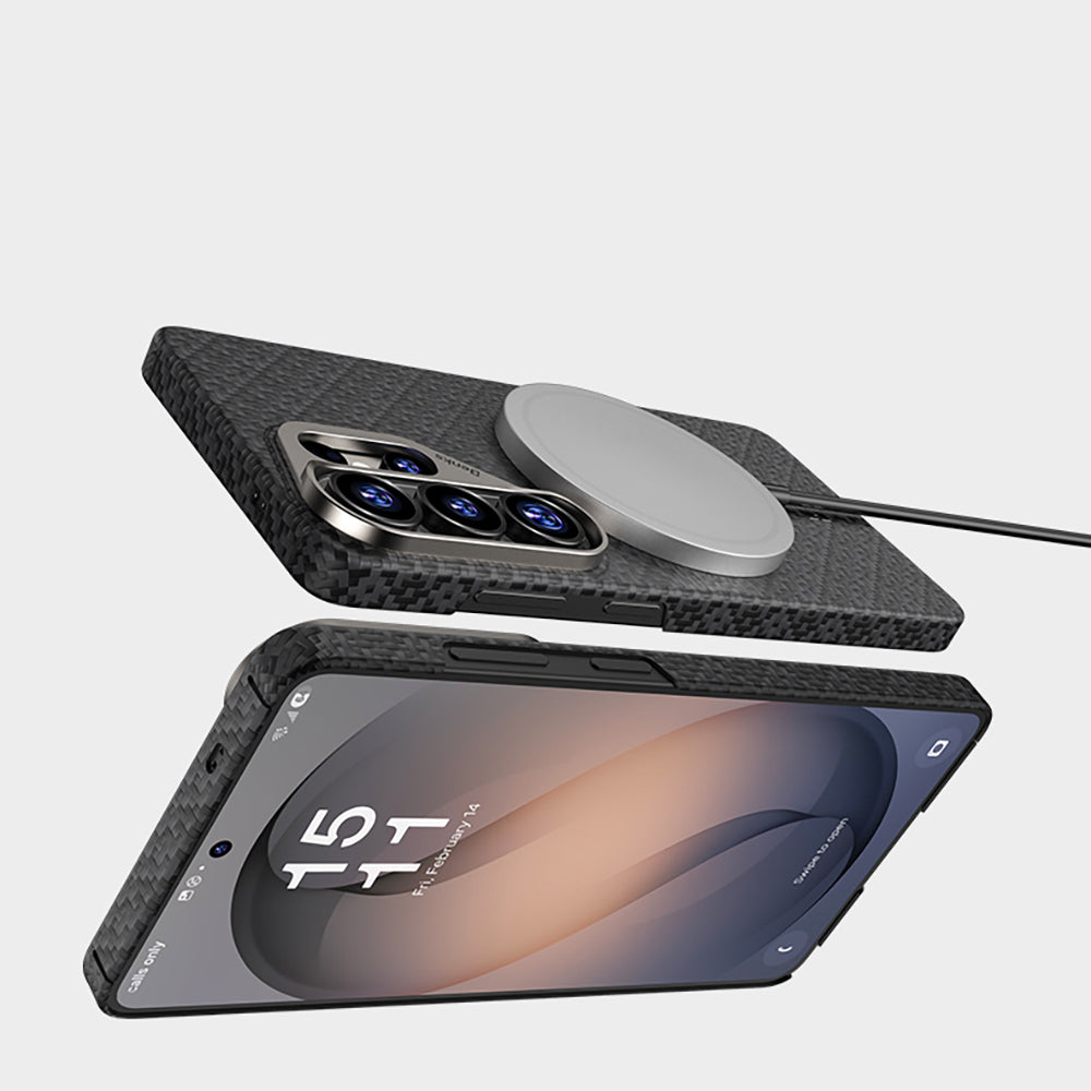 Galaxy S26 Ultra Kılıf M-Safe Şarj Özellikli Benks ArmorAir ArmorGrid Serisi Kevlar Karbon Kılıf