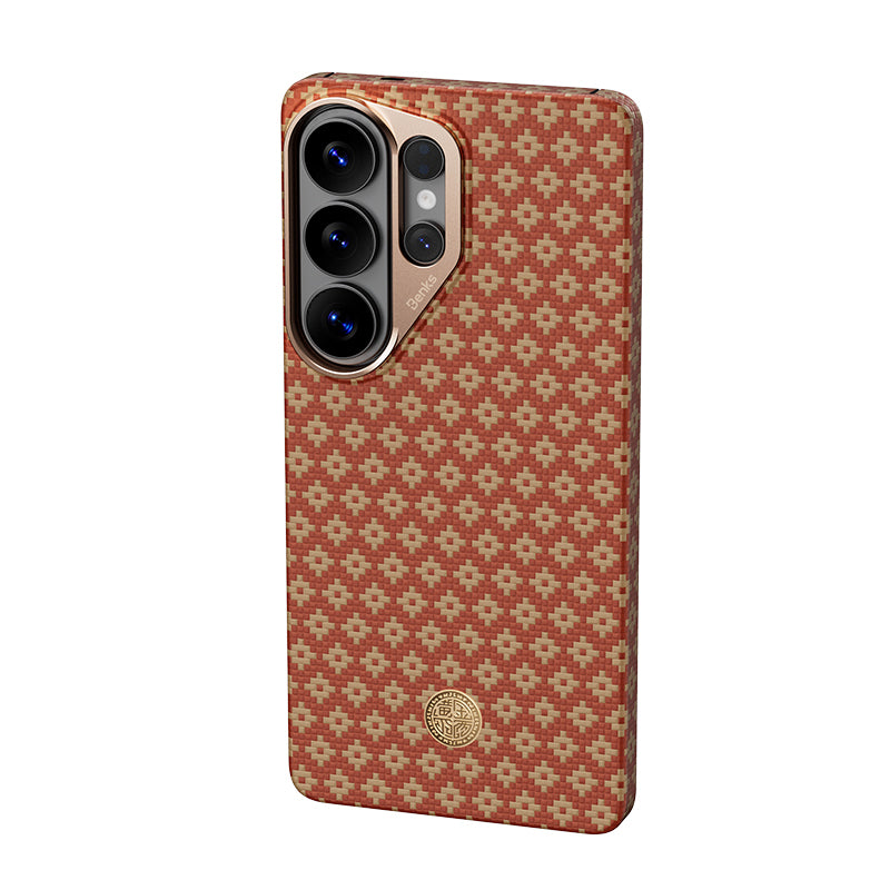 Galaxy S26 Ultra Kılıf M-Safe Şarj Özellikli Benks ArmorAir ArmorGrid Serisi Kevlar Karbon Kılıf