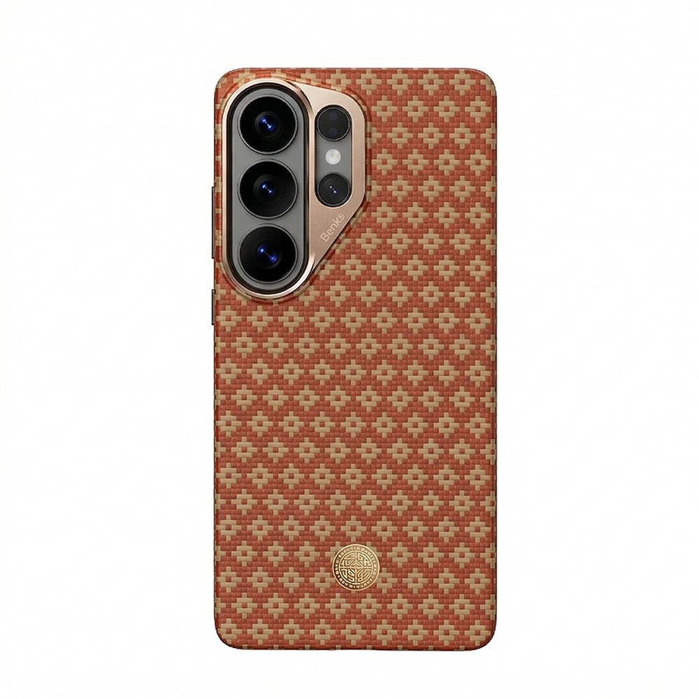 Galaxy S26 Ultra Kılıf M-Safe Şarj Özellikli Benks ArmorAir ArmorGrid Serisi Kevlar Karbon Kılıf