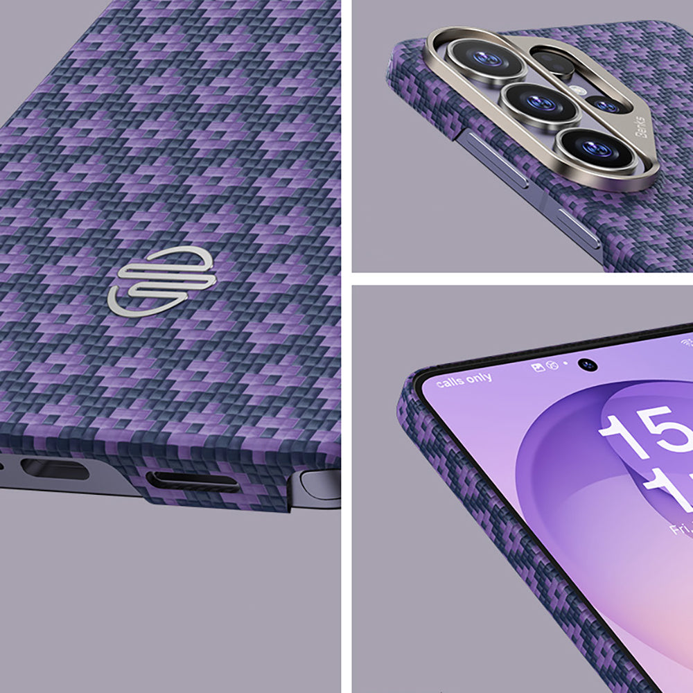 Galaxy S26 Ultra Kılıf M-Safe Şarj Özellikli Benks ArmorAir ArmorGrid Serisi Kevlar Karbon Kılıf