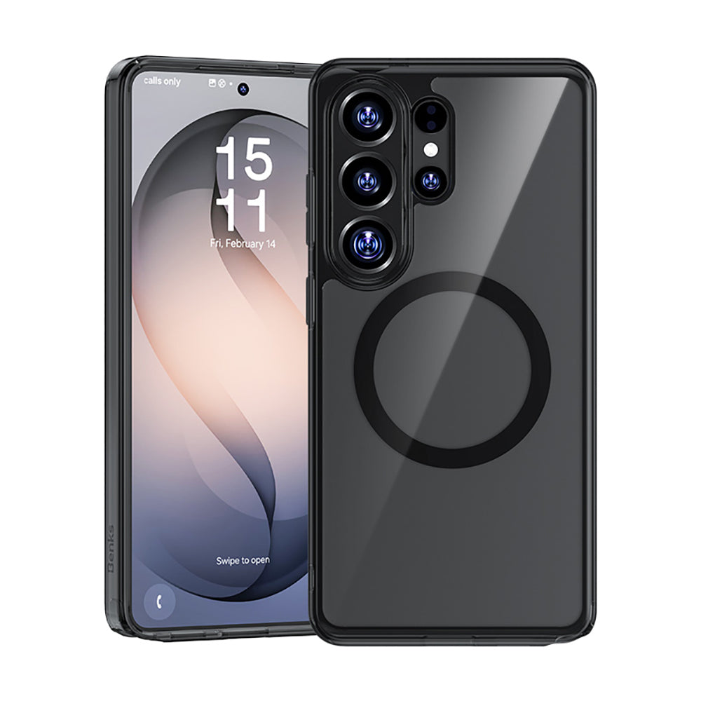 Galaxy S26 Ultra Kılıf M-safe Şarj Özellikli Benks Crystal Serisi Şeffaf Kılıf