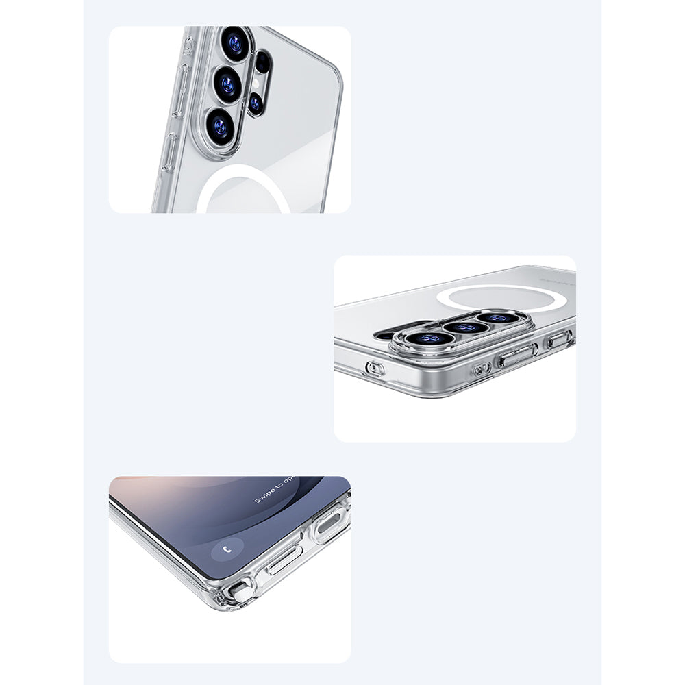 Galaxy S26 Ultra Kılıf M-safe Şarj Özellikli Benks Magnetik Crystal Serisi Şeffaf Kılıf