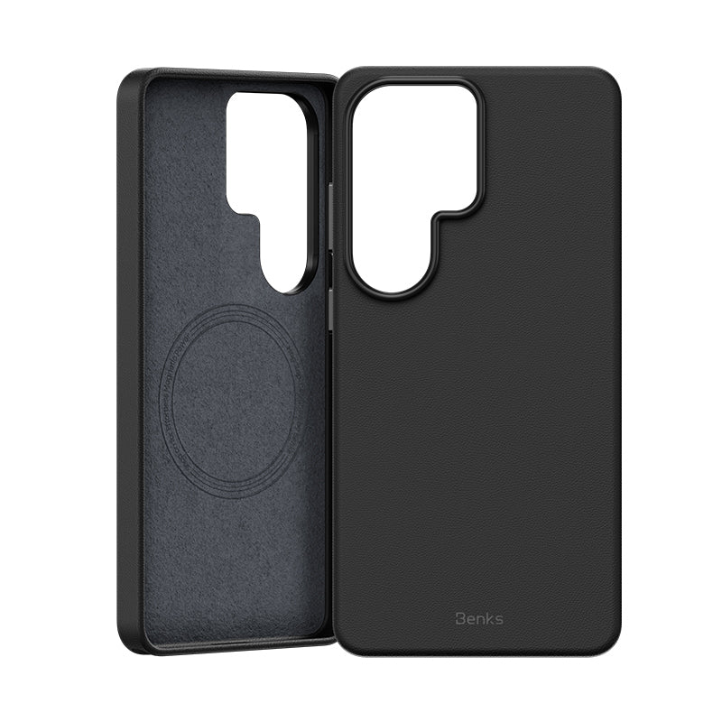 Galaxy S26 Ultra Kılıf M-safe Şarj Özellikli Çizilmeye Dayanıklı Benks VitaPro Serisi PU Deri Kılıf