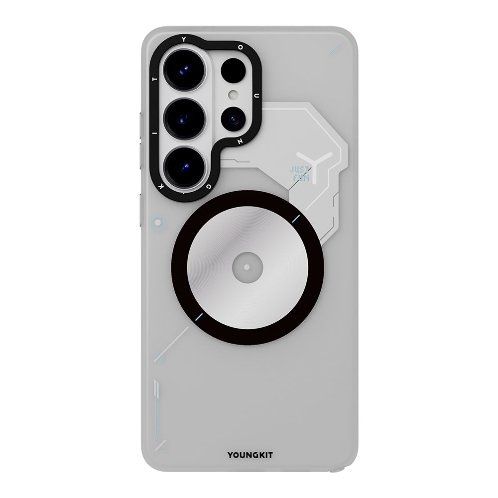 Galaxy S26 Ultra Kılıf M-safe Şarj Özellikli Disk Desenli Youngkit Disc Battle Kılıf