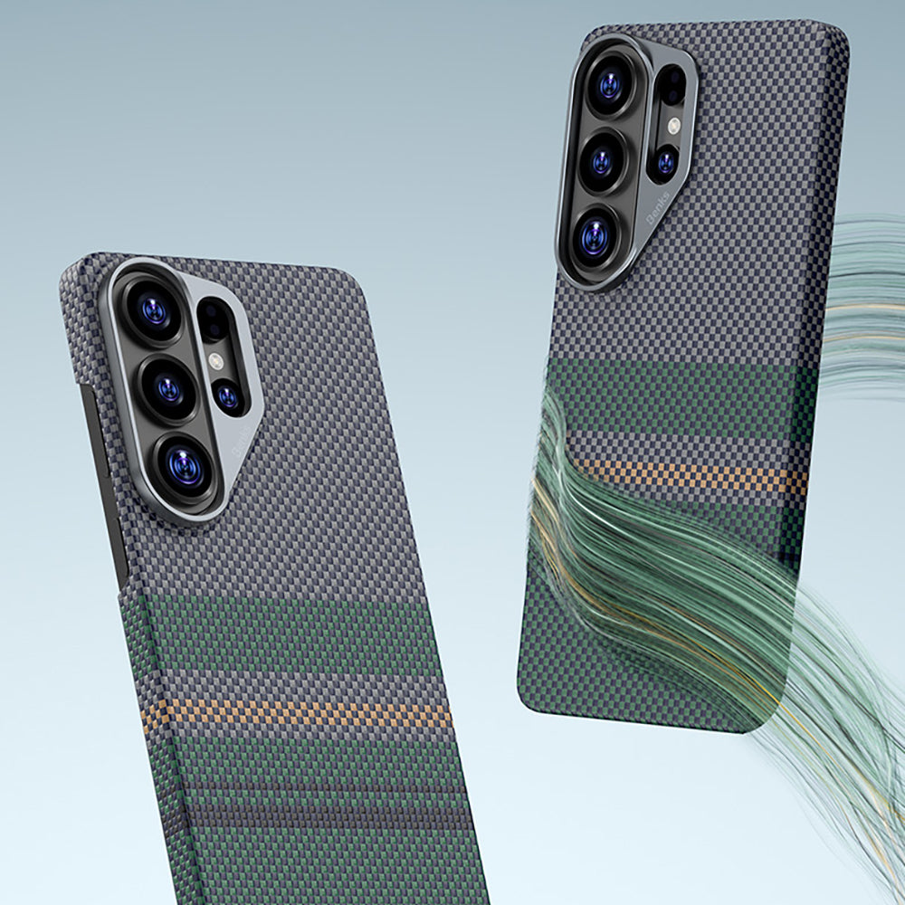 Galaxy S26 Ultra Kılıf M-safe Şarj Özellikli Karbon Fiber Tasarımlı Benks Aurora ArmorAir Kevlar Kılıf