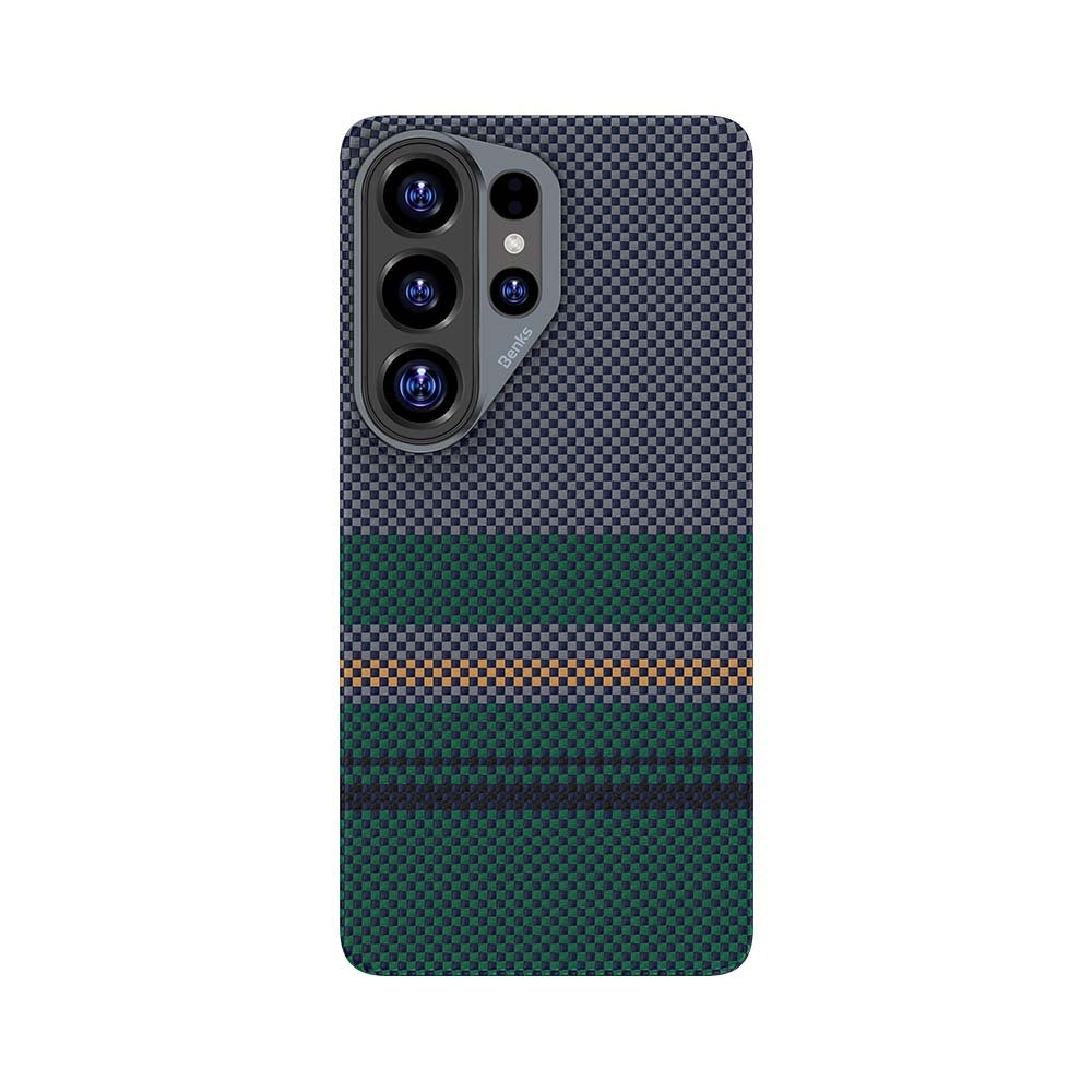 Galaxy S26 Ultra Kılıf M-safe Şarj Özellikli Karbon Fiber Tasarımlı Benks Aurora ArmorPro Kevlar Kılıf