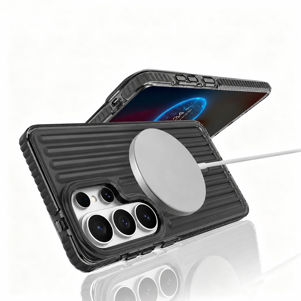 Galaxy S26 Ultra Kılıf M-safe Şarj Özellikli Oyuklu Tasarım Mutural Luggage Serisi Kılıf